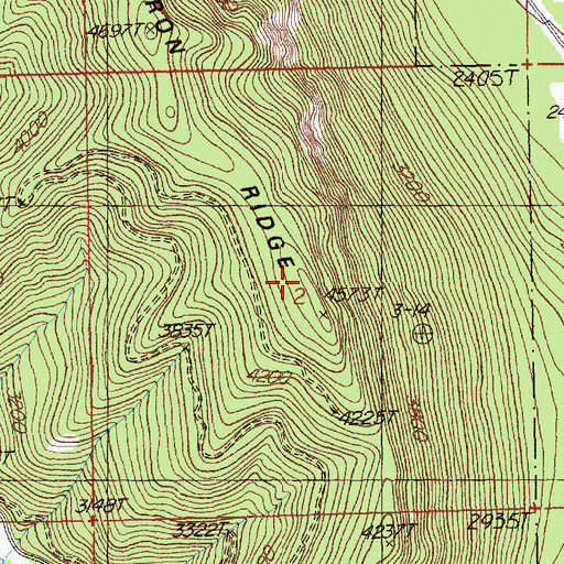 Topographic Map of Flatiron Ridge, MT