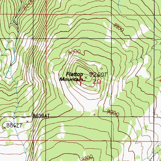 Topographic Map of Flattop Mountain, MT