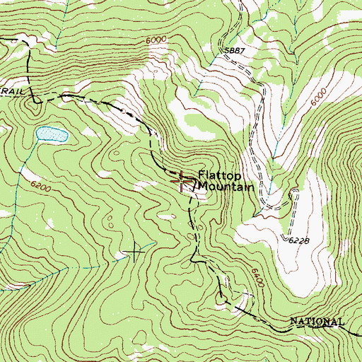 Topographic Map of Flattop Mountain, MT