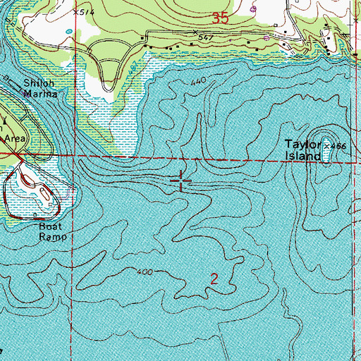Topographic Map of Shiloh Creek, AR