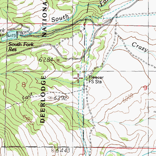 Topographic Map of Fleecer Ranger Station, MT