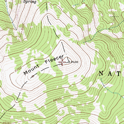 Topographic Map of Mount Fleecer, MT