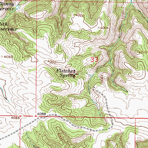 Topographic Map of Fletcher Spring, MT