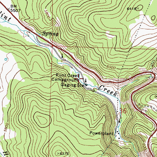 Topographic Map of Flint Creek Campground, MT