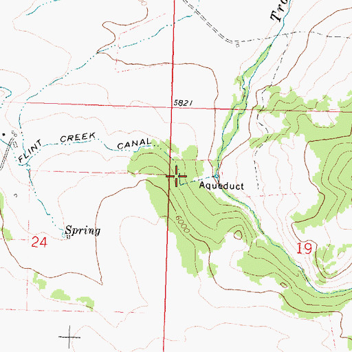 Topographic Map of Flint Creek Canal, MT