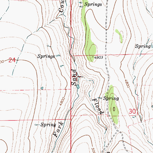 Topographic Map of Flood Creek, MT