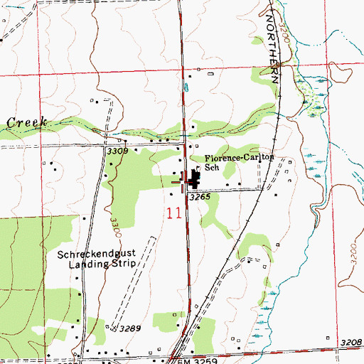 Topographic Map of Florence-Carlton School, MT