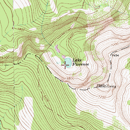 Topographic Map of Lake Florence, MT