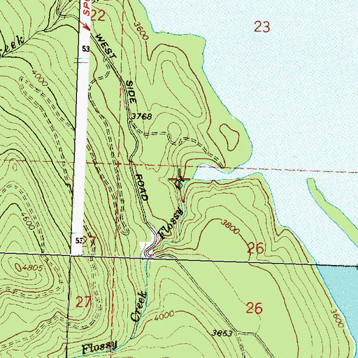 Topographic Map of Flossy Creek, MT
