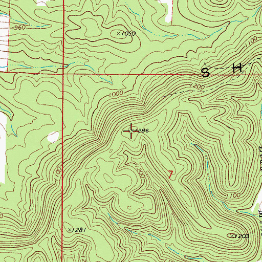 Topographic Map of Short Mountain, AR
