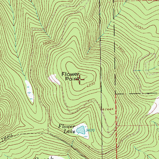 Topographic Map of Flower Point, MT