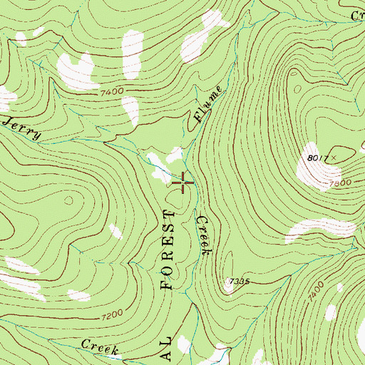 Topographic Map of Flume Creek, MT