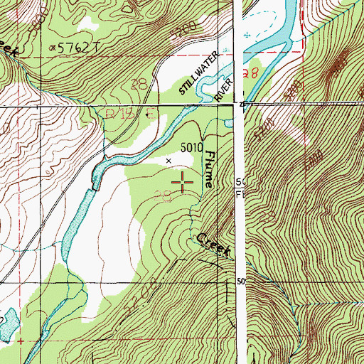 Topographic Map of Flume Creek, MT