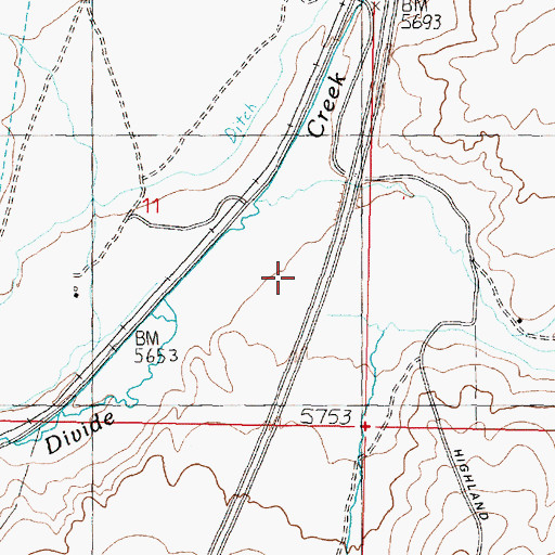 Topographic Map of Fly Creek, MT