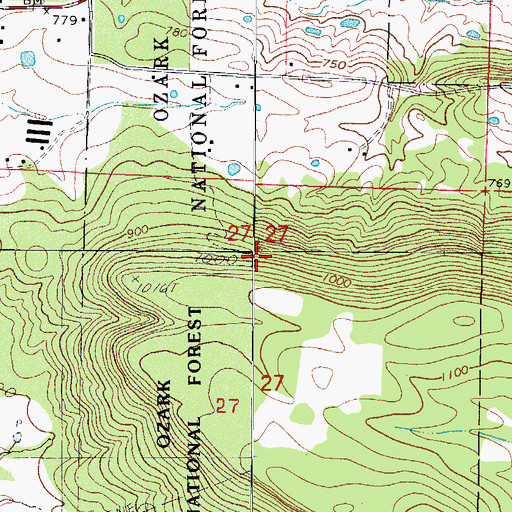 Topographic Map of Short Mountain, AR