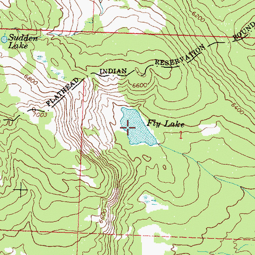 Topographic Map of Fly Lake, MT