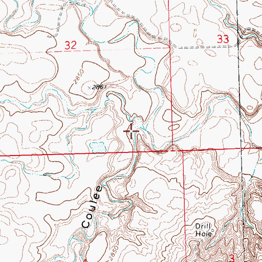 Topographic Map of Fogarty Coulee, MT