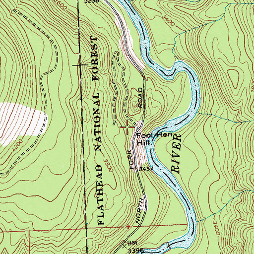 Topographic Map of Fool Hen Hill, MT