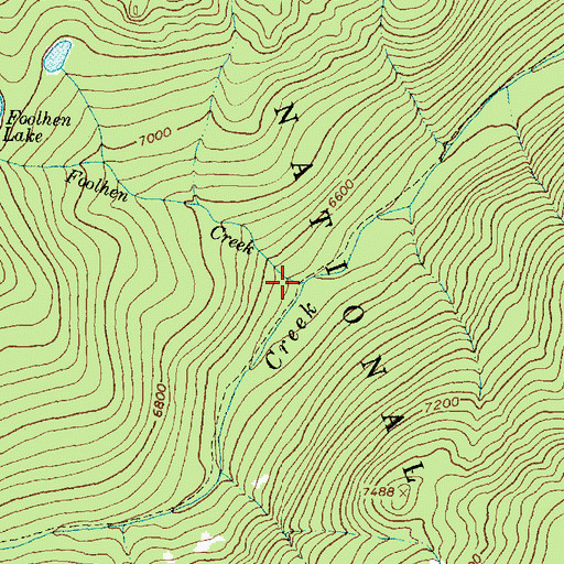 Topographic Map of Foolhen Creek, MT