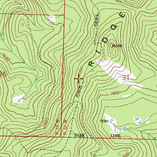Topographic Map of Foolhen Ridge, MT