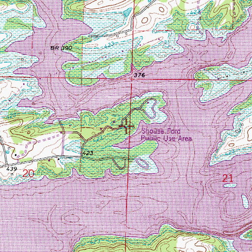 Topographic Map of Shouse Ford Public Use Area, AR