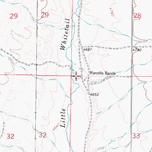 Topographic Map of Forcella Ranch, MT