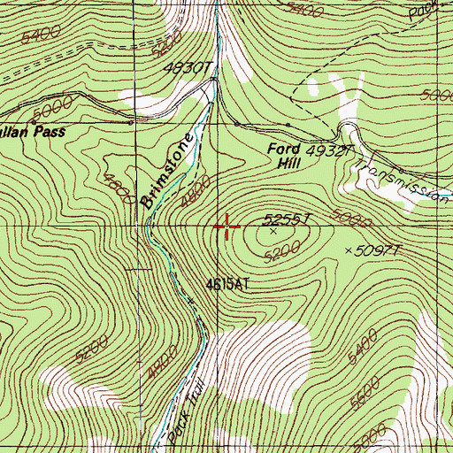 Topographic Map of Ford Hill, MT