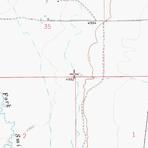 Topographic Map of Fords Creek, MT