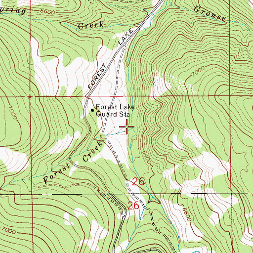 Topographic Map of Forest Creek, MT