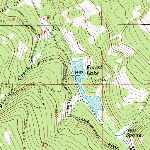 Topographic Map of Forest Lake, MT