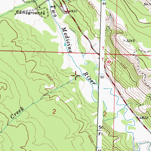 Topographic Map of Fortyone Mile Creek, MT