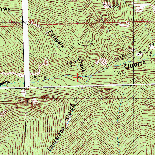 Topographic Map of Fortysix Creek, MT