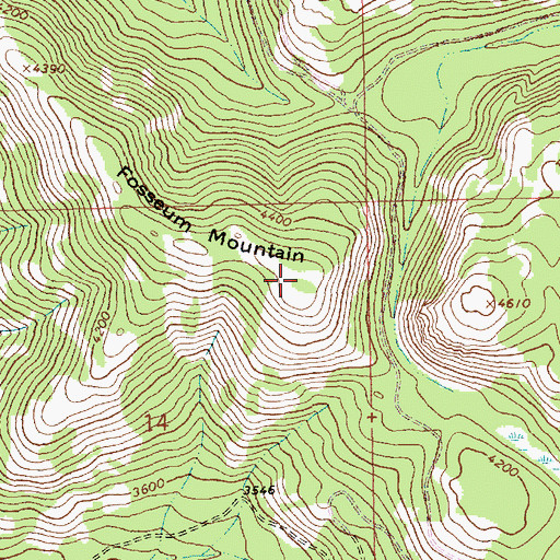 Topographic Map of Fosseum Mountain, MT