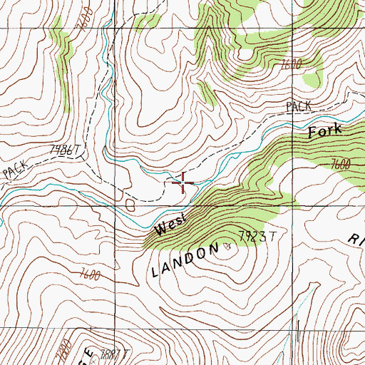 Topographic Map of Fossil Creek, MT
