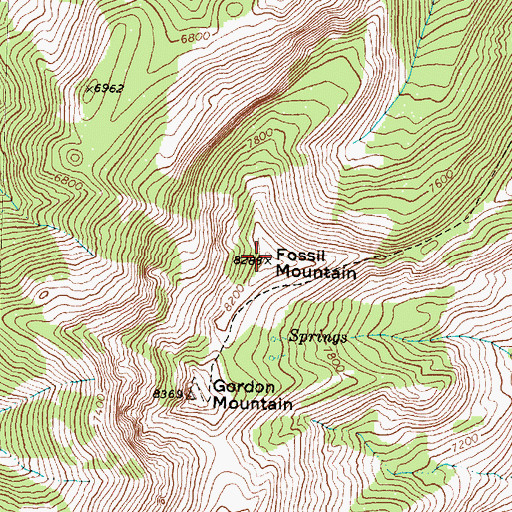 Topographic Map of Fossil Mountain, MT