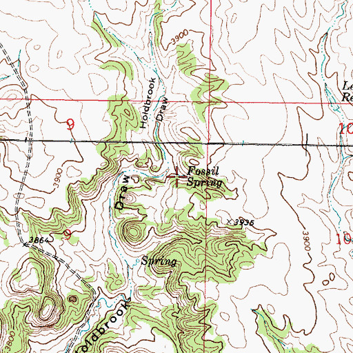 Topographic Map of Fossil Spring, MT