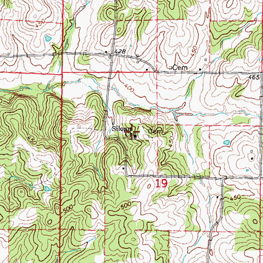 Topographic Map of Siloam Church, AR