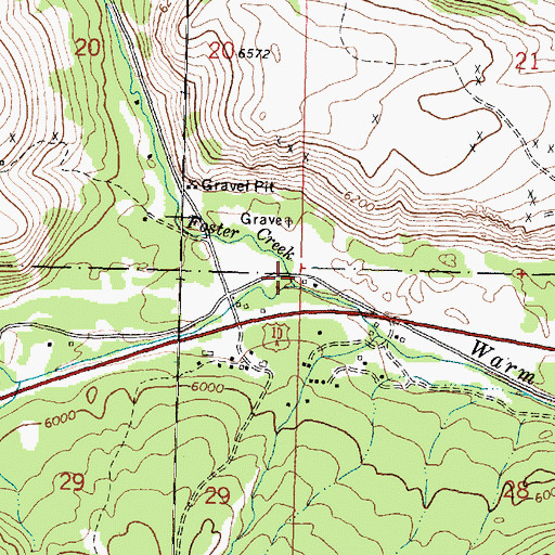 Topographic Map of Foster Creek, MT