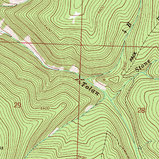 Topographic Map of Four B Creek, MT