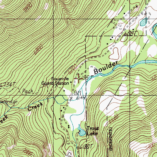 Topographic Map of Fourmile Creek, MT
