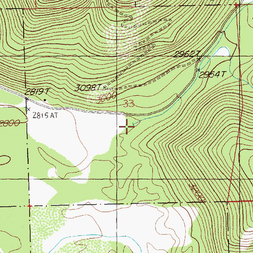 Topographic Map of Fourmile Creek, MT