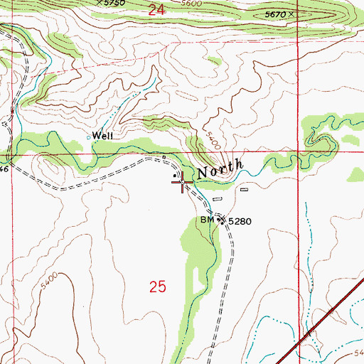 Topographic Map of Fourmile Creek, MT