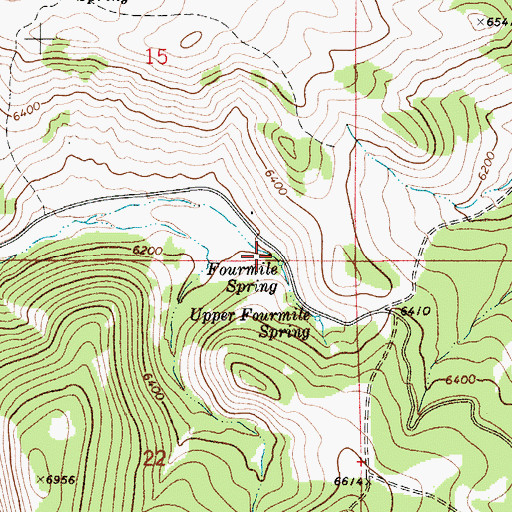 Topographic Map of Fourmile Spring, MT