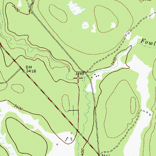 Topographic Map of Fowler Creek, MT