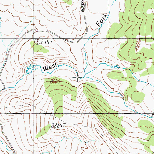 Topographic Map of Fox Creek, MT