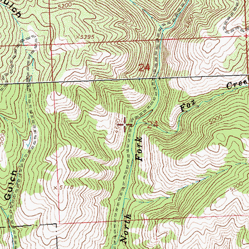 Topographic Map of Fox Creek, MT