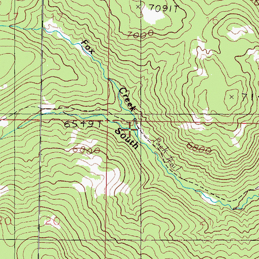 Topographic Map of Fox Creek, MT