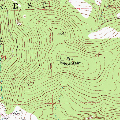 Topographic Map of Fox Mountain, MT