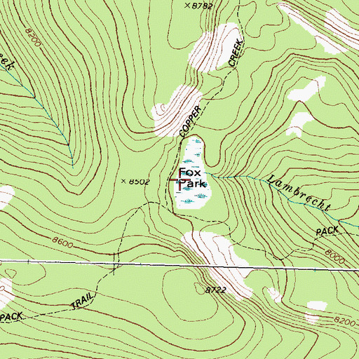 Topographic Map of Fox Park, MT