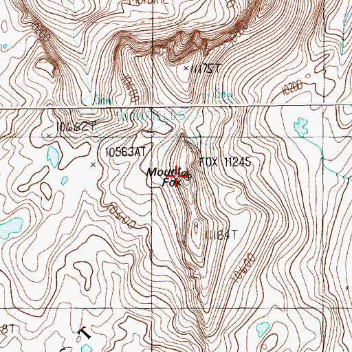 Topographic Map of Mount Fox, MT